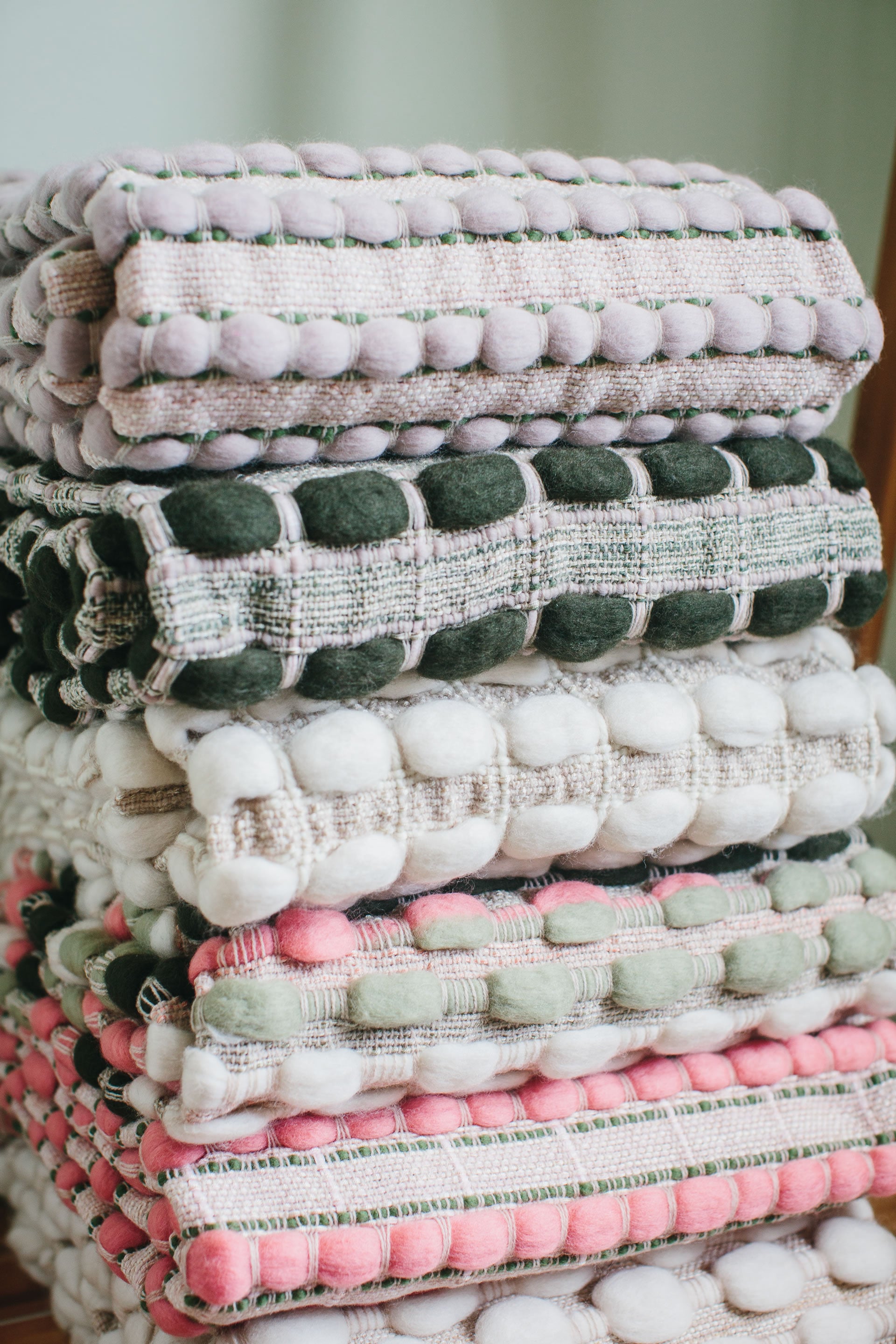 Brittany Throw | "Pebbles" | Evergreen & Natural