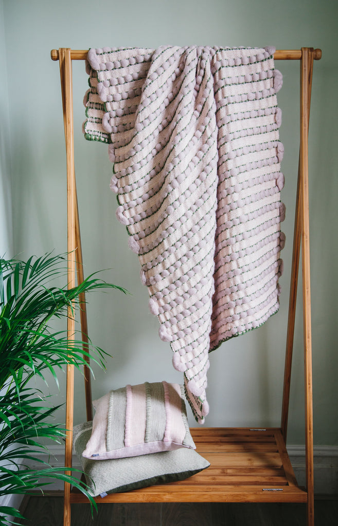 Brittany Throw | "Pebbles Mini" | Mink & Pink